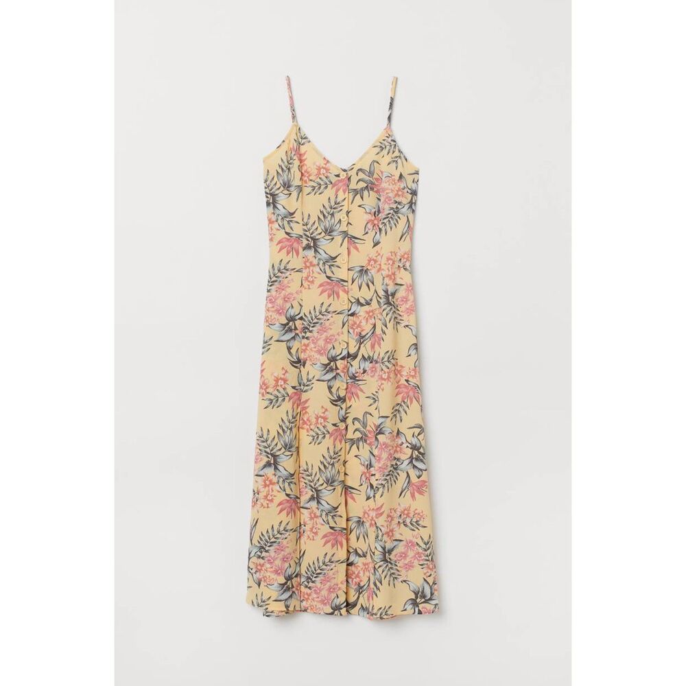 Divided Floral Button-Down Midi Dress - Size 2